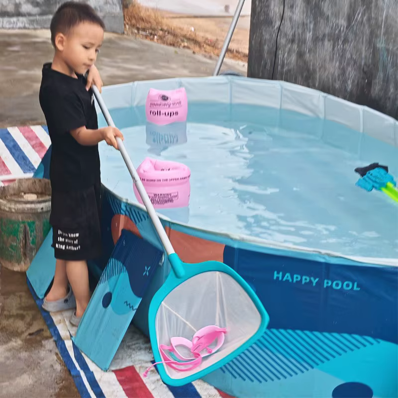 Épuisette à feuilles pour piscine avec manche en alliage d'aluminium pour le nettoyage