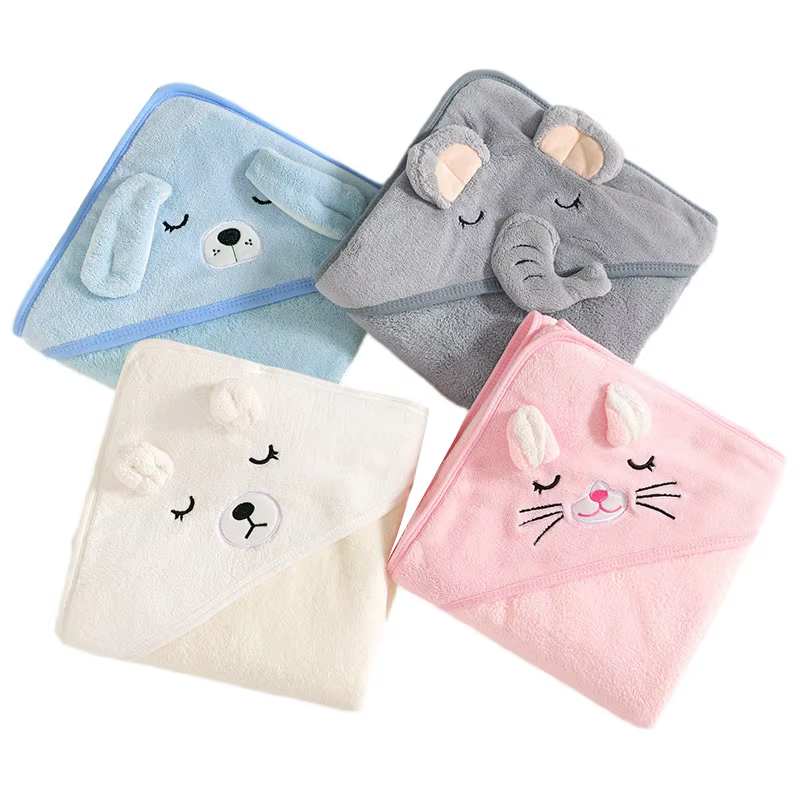 Serviettes de bain pour bébé en forme d'animaux de dessin animé
