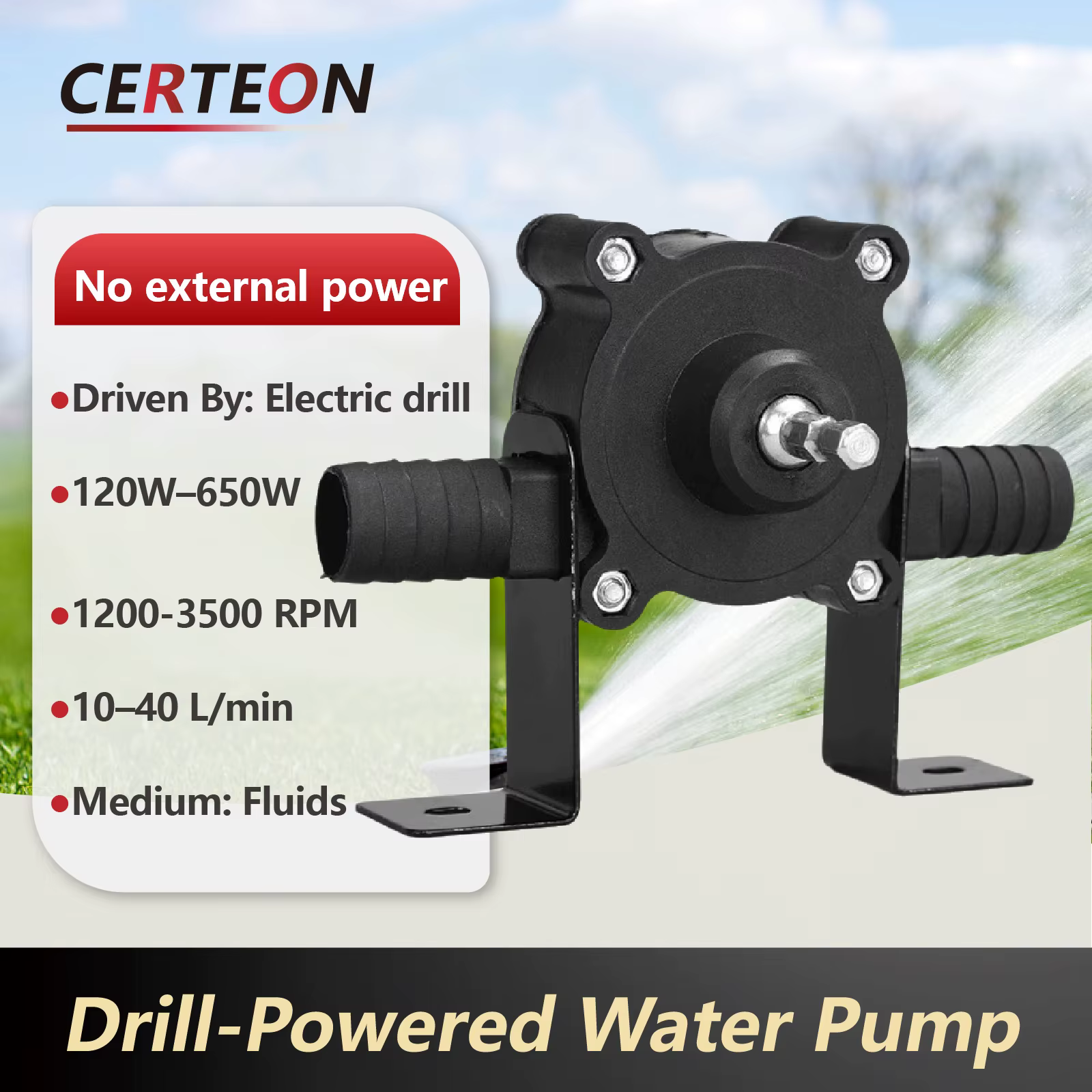 Pompe à Eau Portative pour Perceuse Électrique Mini