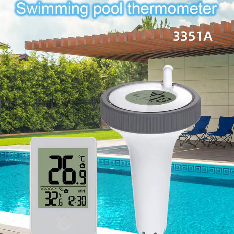 Thermomètre de piscine flottant numérique sans fil LCD