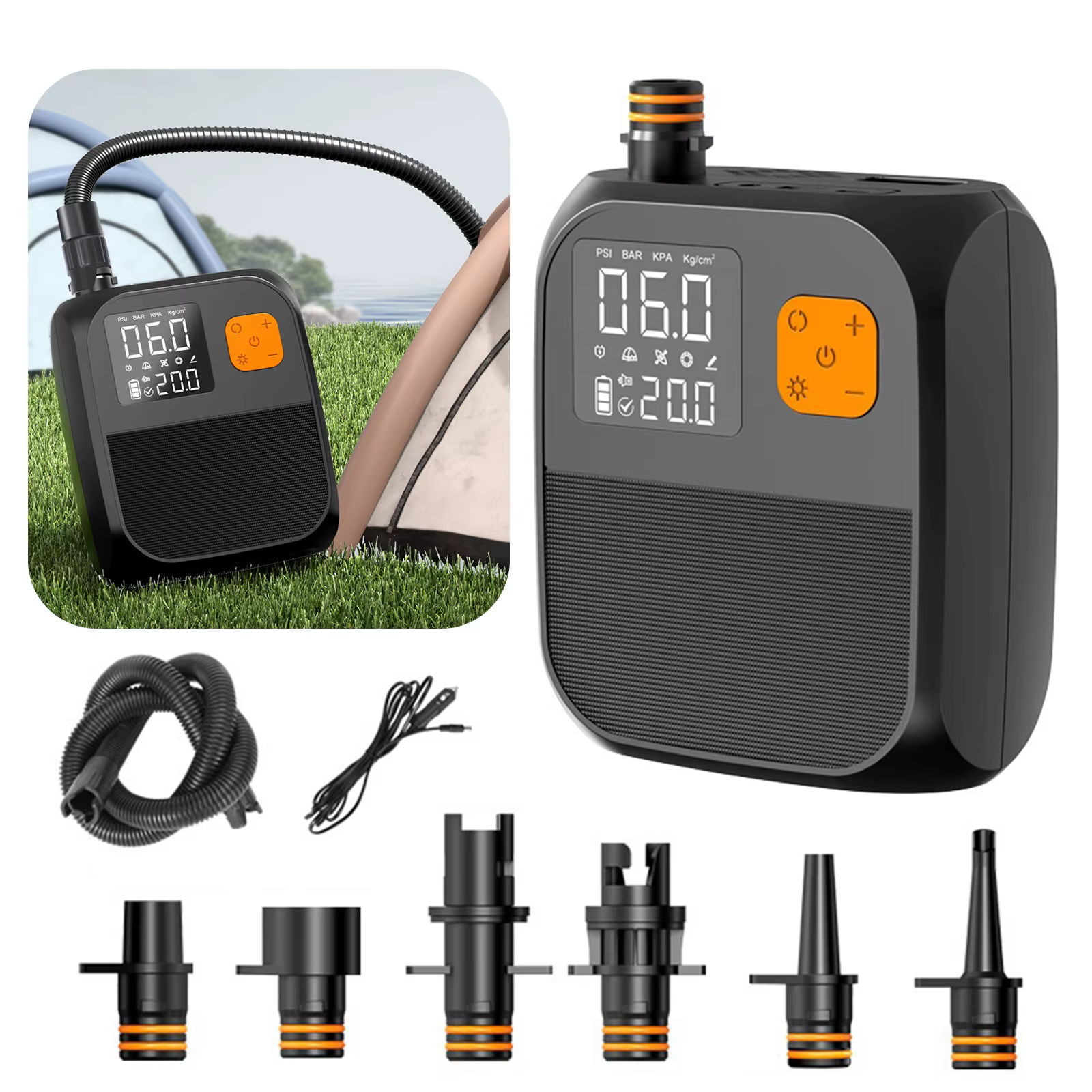 Pompe électrique pour paddle board rechargeable, pompe SUP 25 PSI, pompe électrique portable pour paddle board et bateaux gonflables