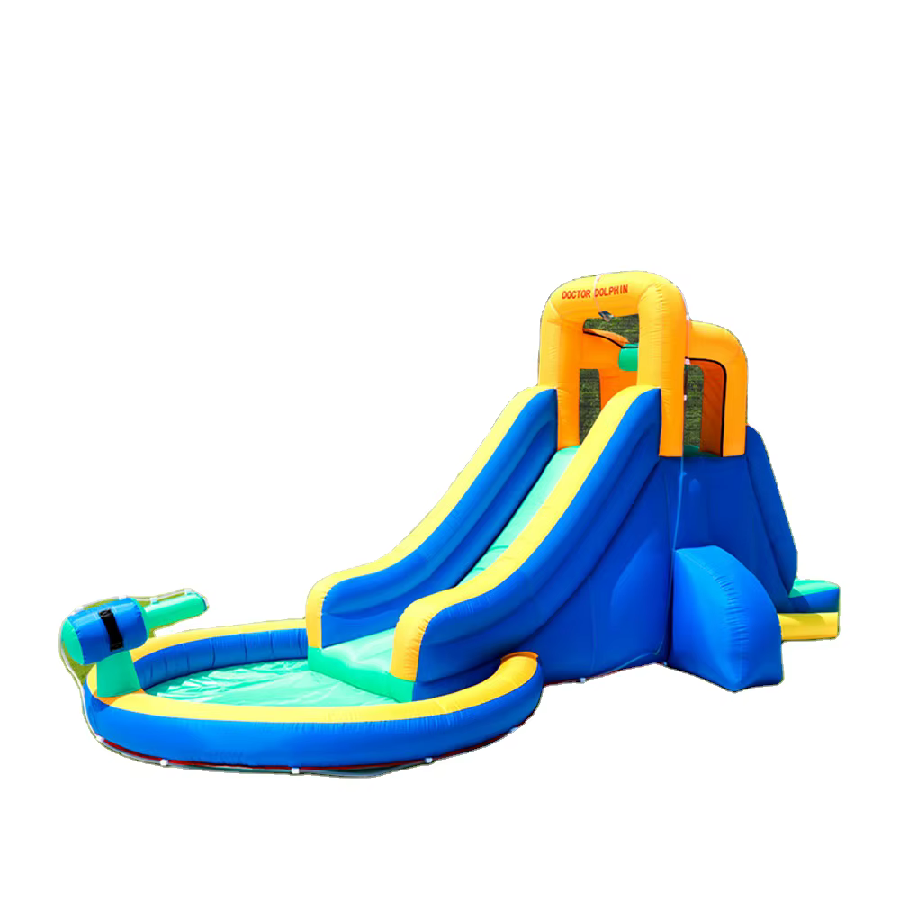 Fabricant nouveau Design bleu avec toboggan aquatique Combo piscine à balles aire de jeux château de rebond