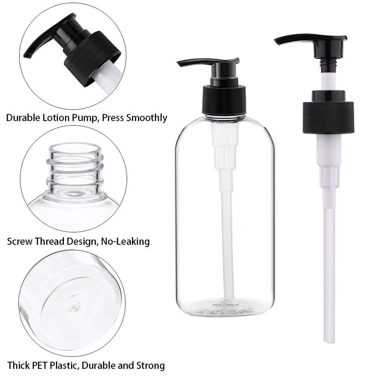 Distributeur à pompe en plastique africain HI, d'extraction à main portable, à intervalles clairs, pour shampoing et gratitude, illable au quotidien, beaucoup, 16oz/500ml
