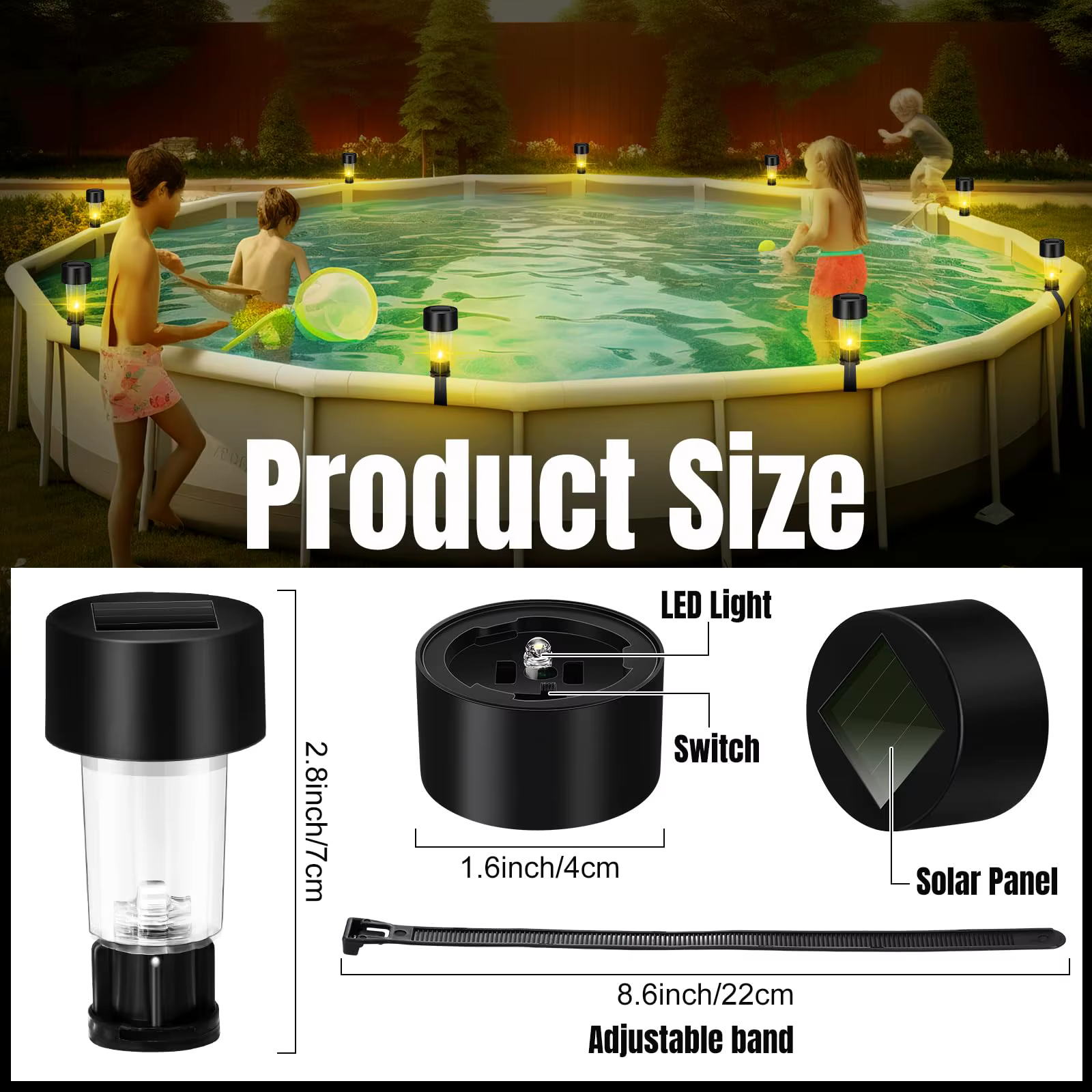 Lampes solaires de piscine 6 pièces