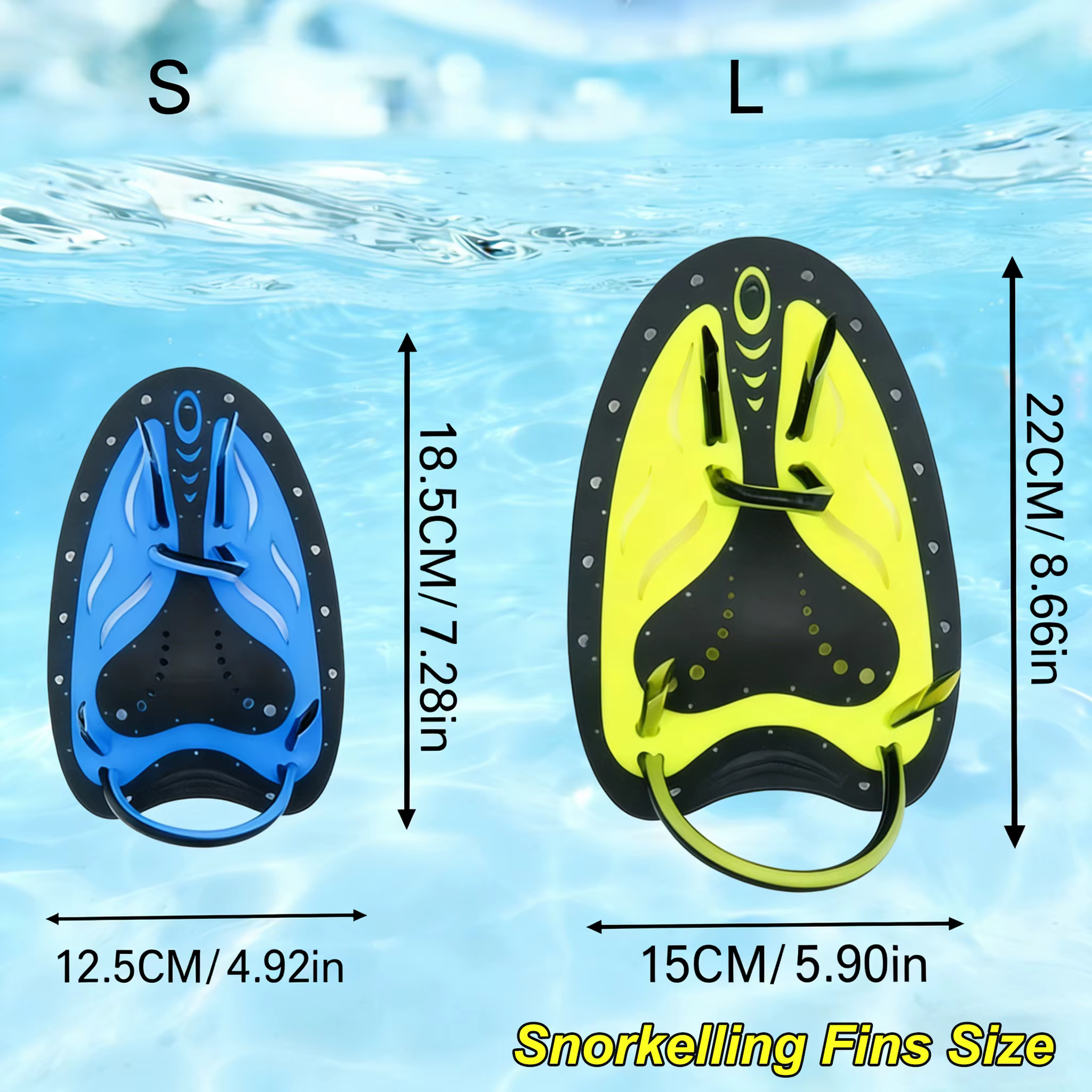 1 paire de pagaies plates professionnelles pour l'entraînement à la natation