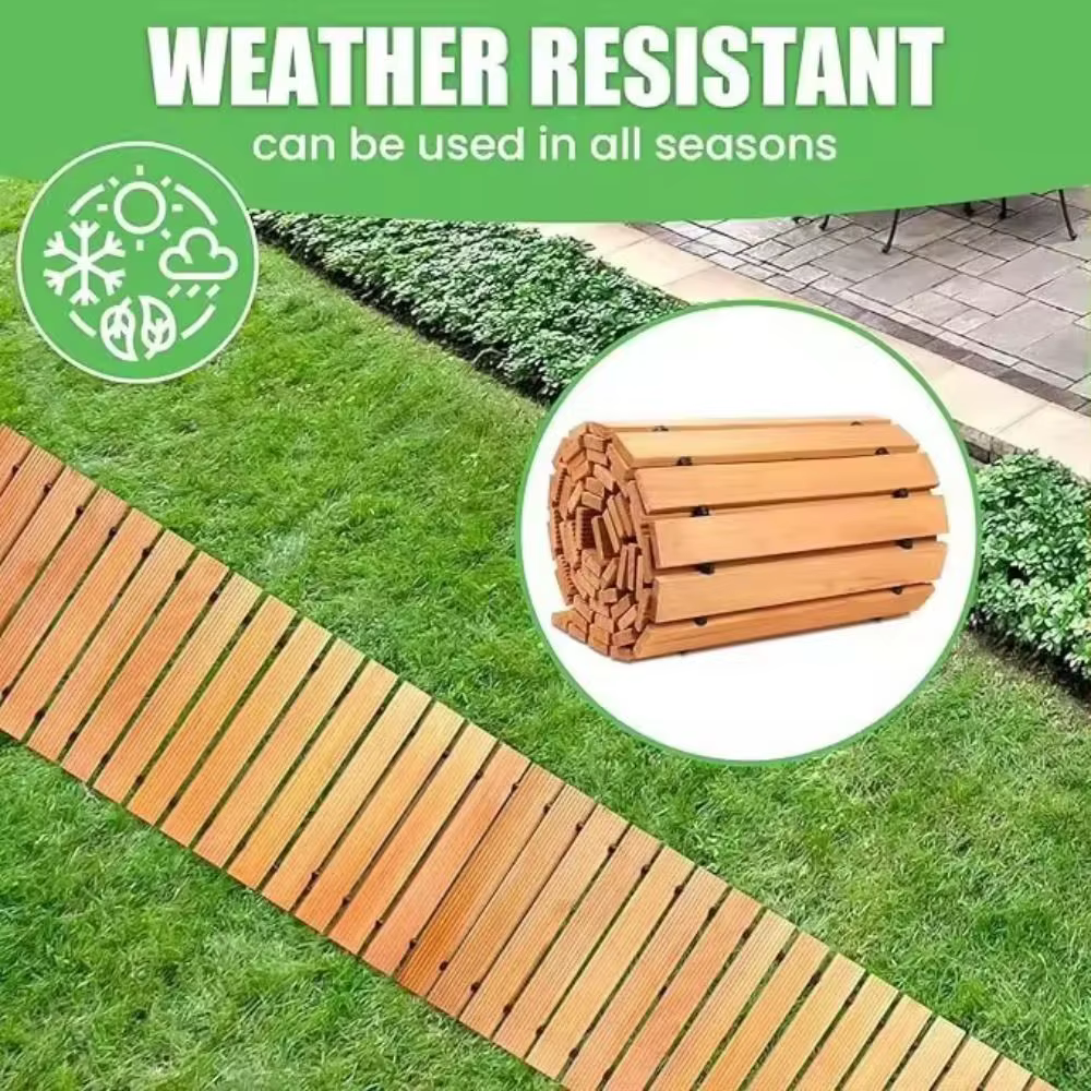 Allée de jardin en bois courbée antidérapante