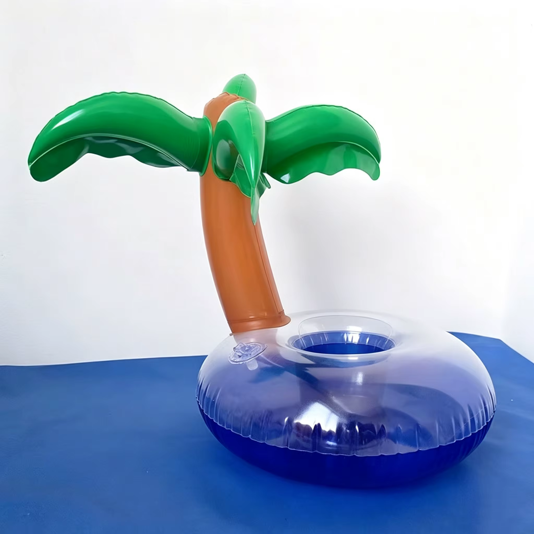 Porte-gobelet flottant gonflable en forme de palmier, flotteur pour boissons, pour piscine, plage, fête d'été, jouet aquatique d'extérieur