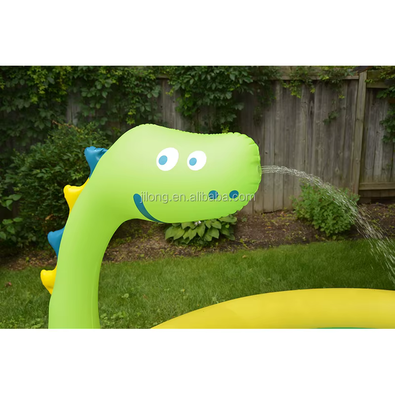 Piscine gonflable familiale 3D Dinosaures 1,75m*62cm en PVC pour jardin
