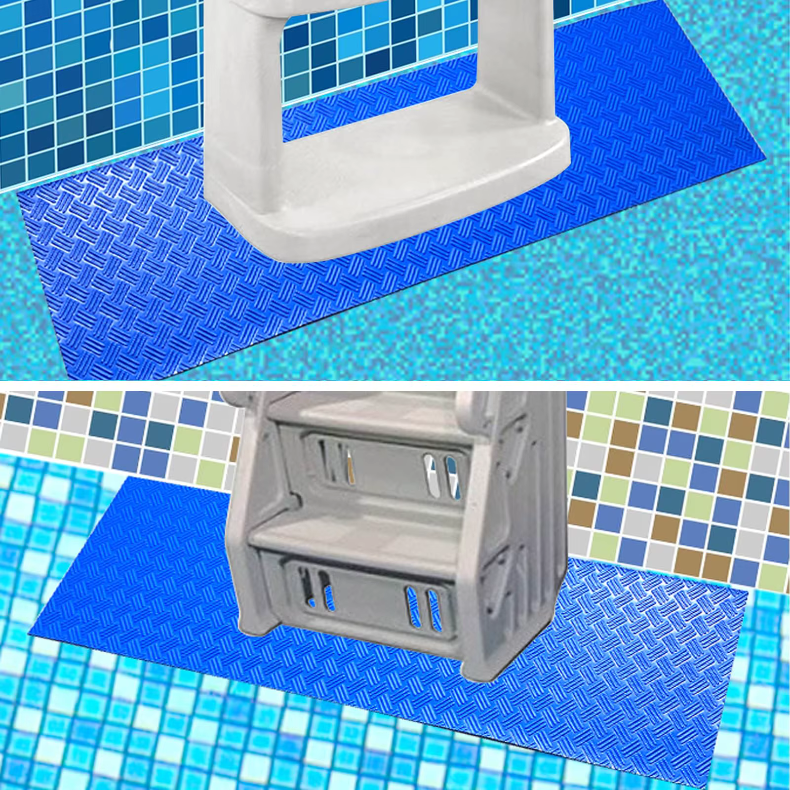 Tapis d'échelle de piscine-tapis de protection pour escalier de piscine avec Texture antidérapante