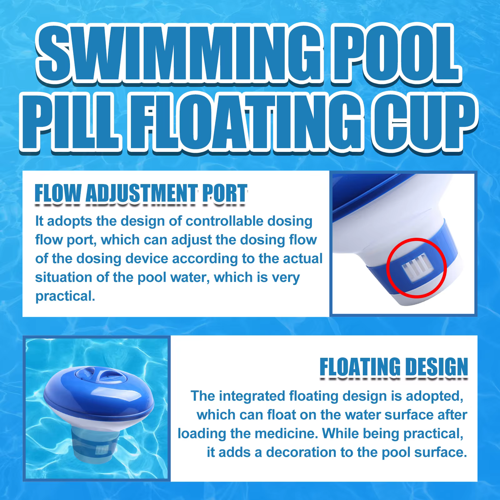 Flotteur distributeur de produits chimiques pour piscine