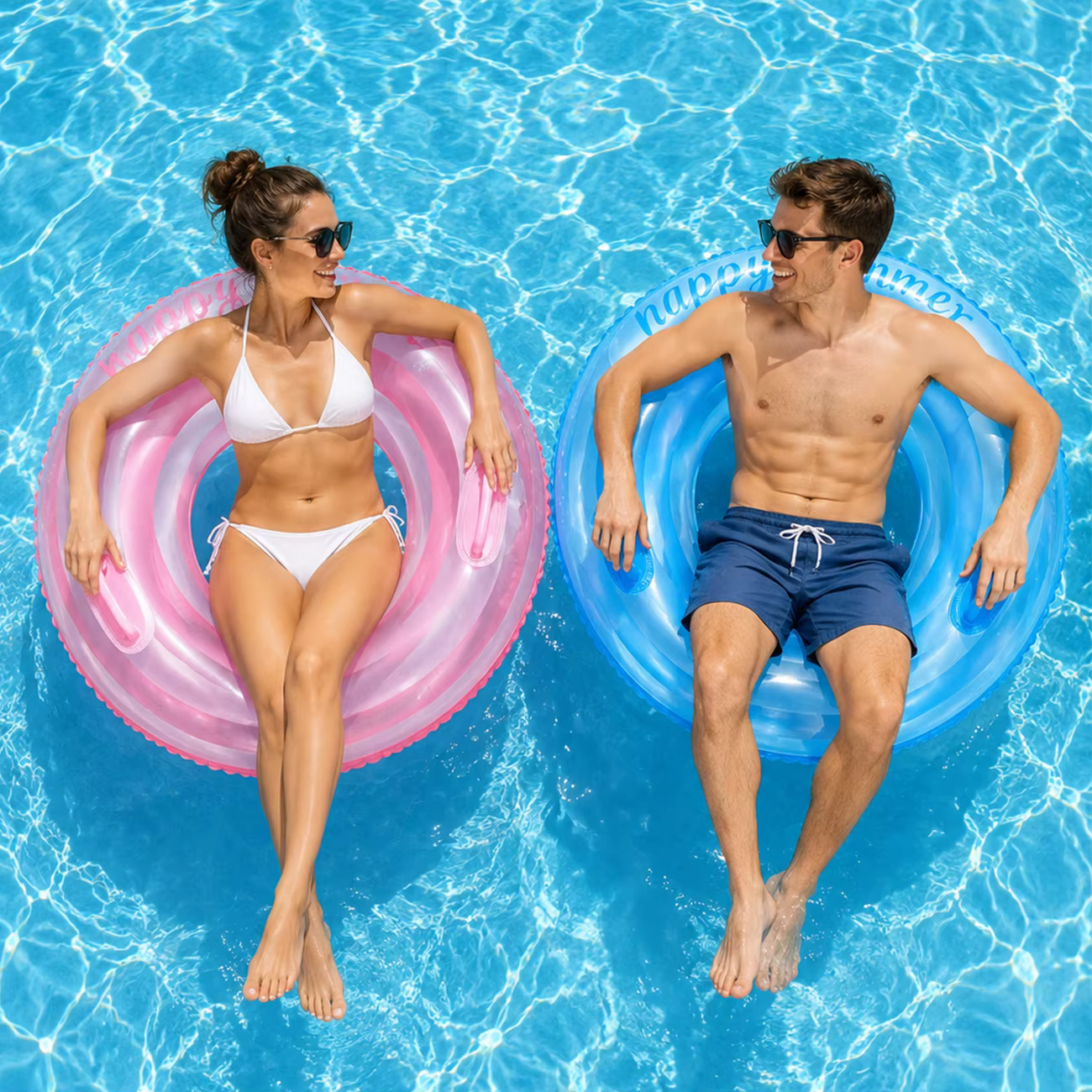 Flotteurs gonflables pour piscine et lac - Bouées rayées