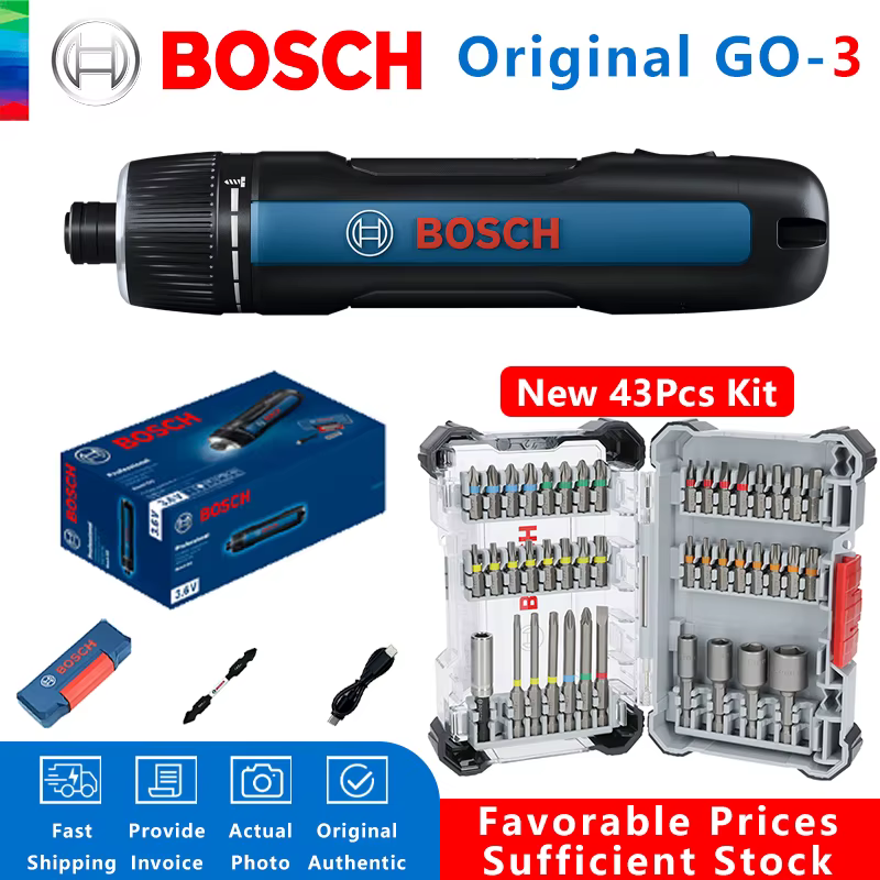 Tournevis sans fil BOSCH GO 3, batterie lithium-ion 3,6 V, perceuse sans fil rechargeable avec boîte, ensemble d'outils professionnels Bosch GO3