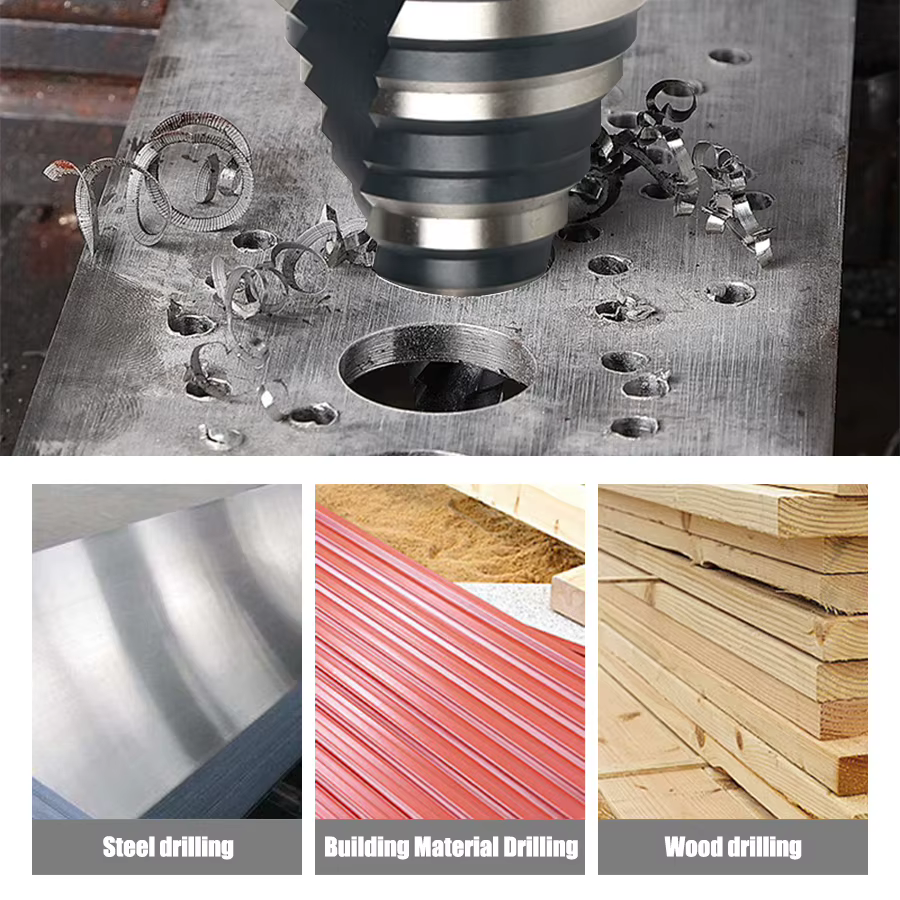 Foret à taraudage robuste avec rainure spirale, adapté pour percer des trous dans l'acier inoxydable, le cuivre, l'aluminium, le bois et le plastique