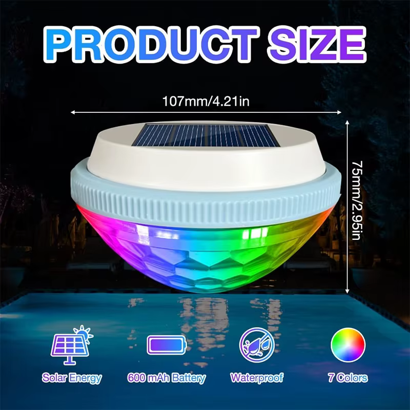 Éclairage solaire flottant pour piscine