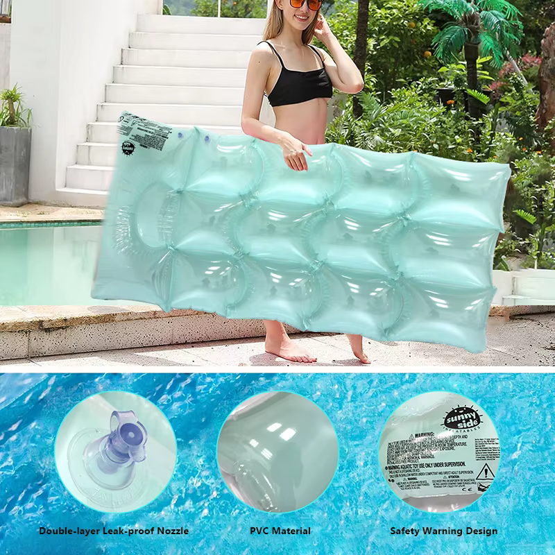 Matelas flottant gonflable pour piscine et plage, lit de relaxation aquatique
