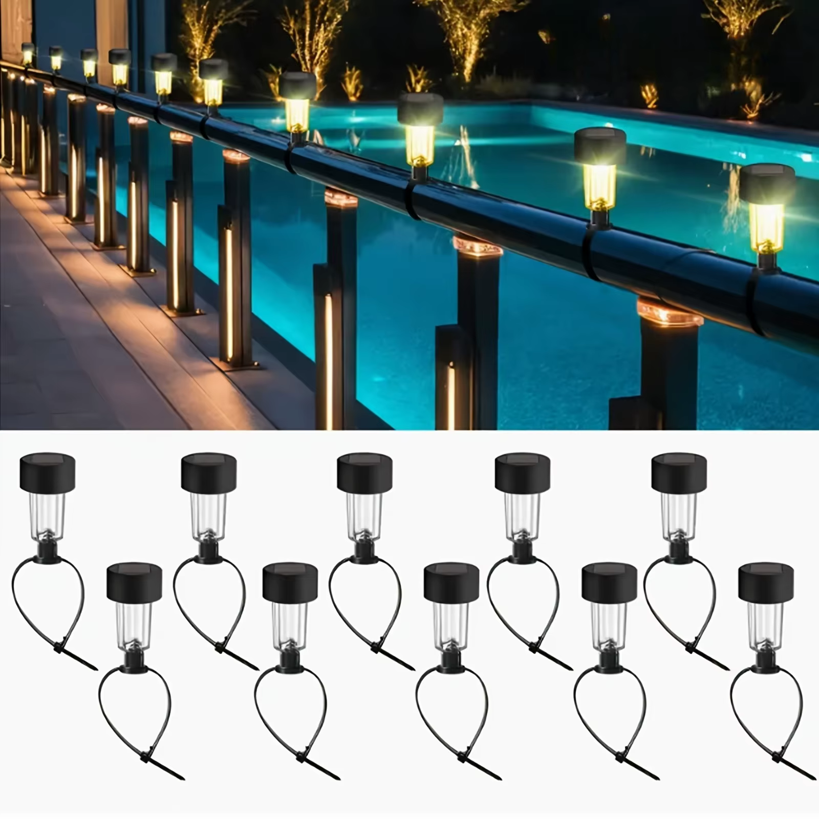 Cadre de lumière solaire pour piscine