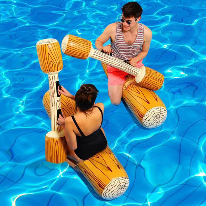 Bouée gonflable en forme de bâton à motif bois pour adulte