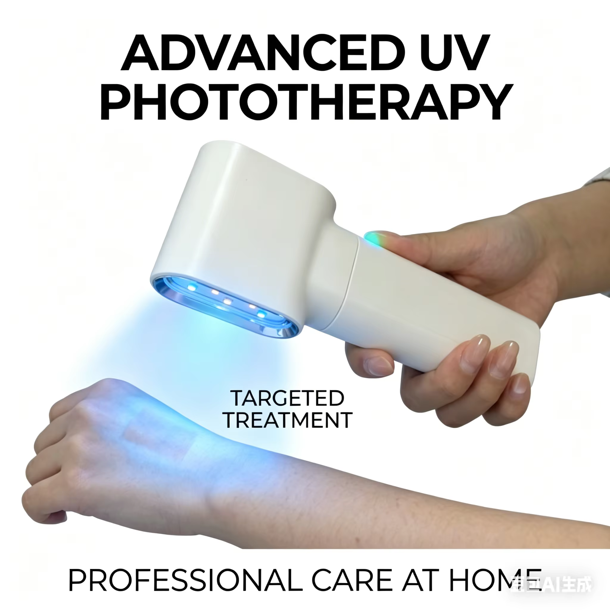 Lampe à main pour le vitiligo, utilisation domestique, lampe UVB 308 nm pour la photothérapie du vitiligo, thérapie par la lumière pour les taches de psoriasis, l'eczéma et les maladies cutanées