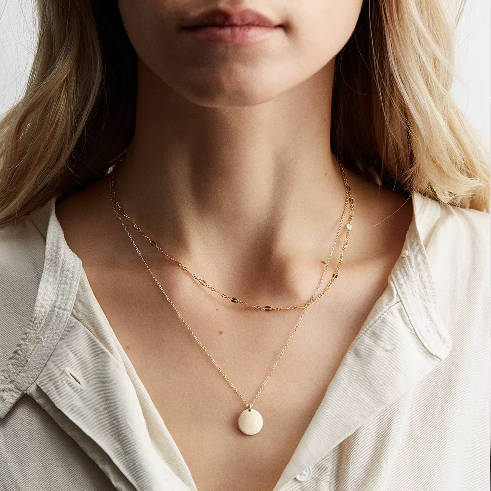 Colliers en acier inoxydable pour femmes, or 14K, ras du cou, Simple, délicat, cadeau pour amis, bijoux, vente en gros