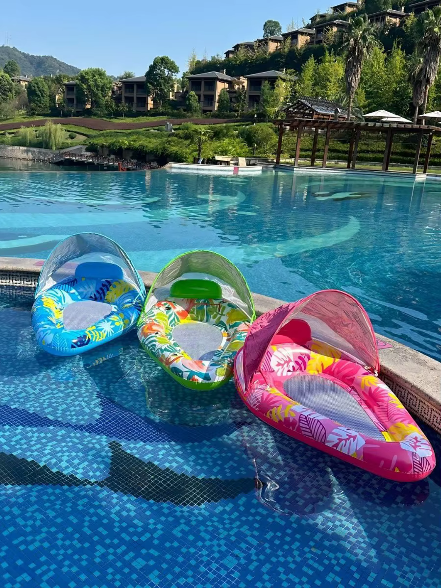 Canapé gonflable flottant pour piscine avec dossier en maille