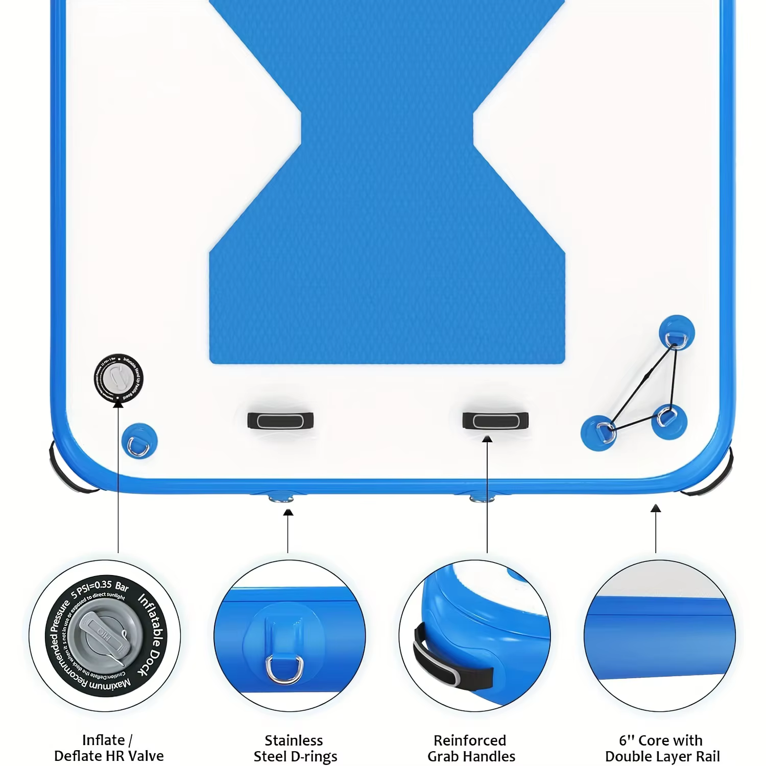 Dock flottant gonflable avec échelle