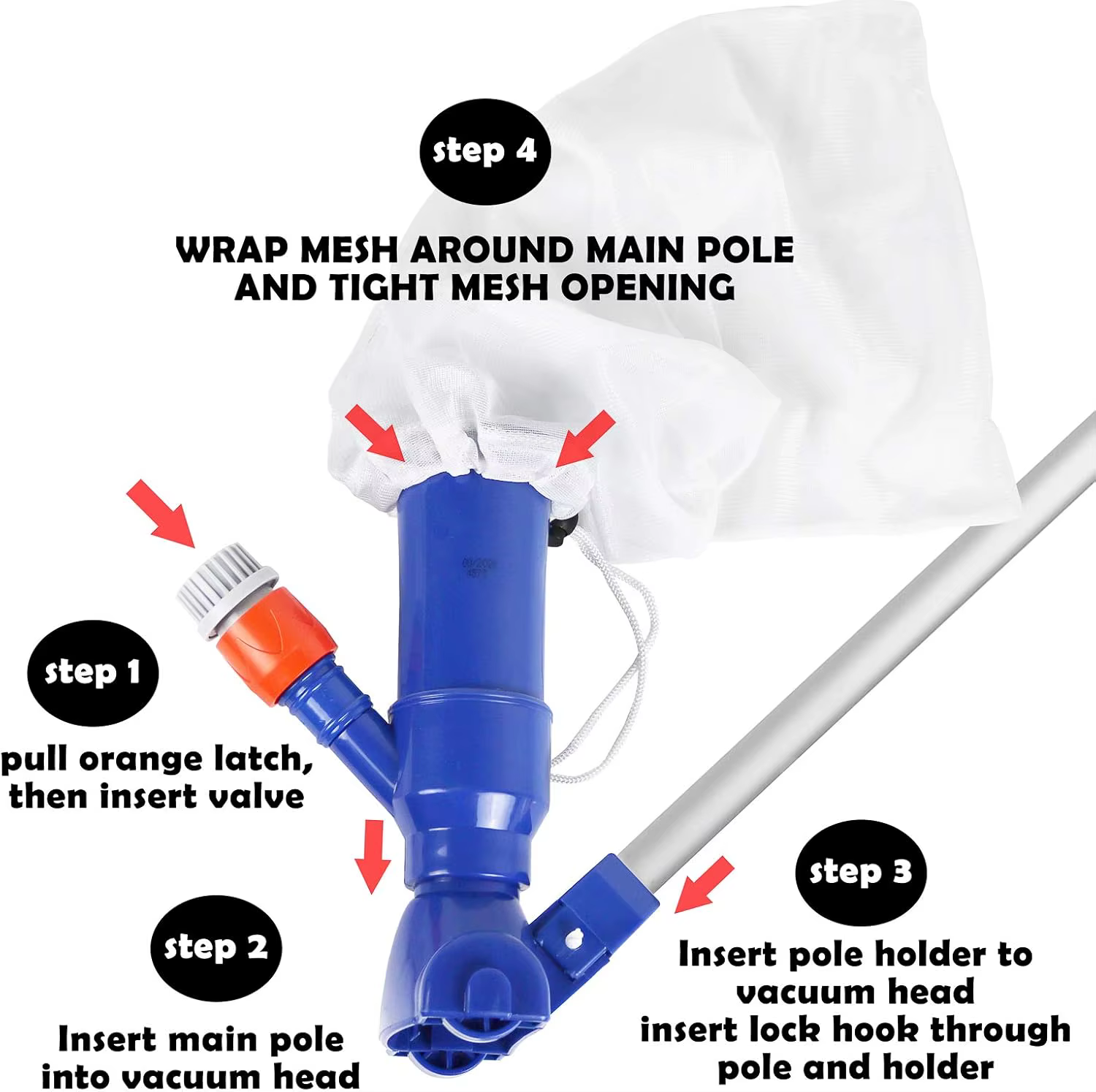 Aspirateur de piscine portable pour l'élimination rapide des débris