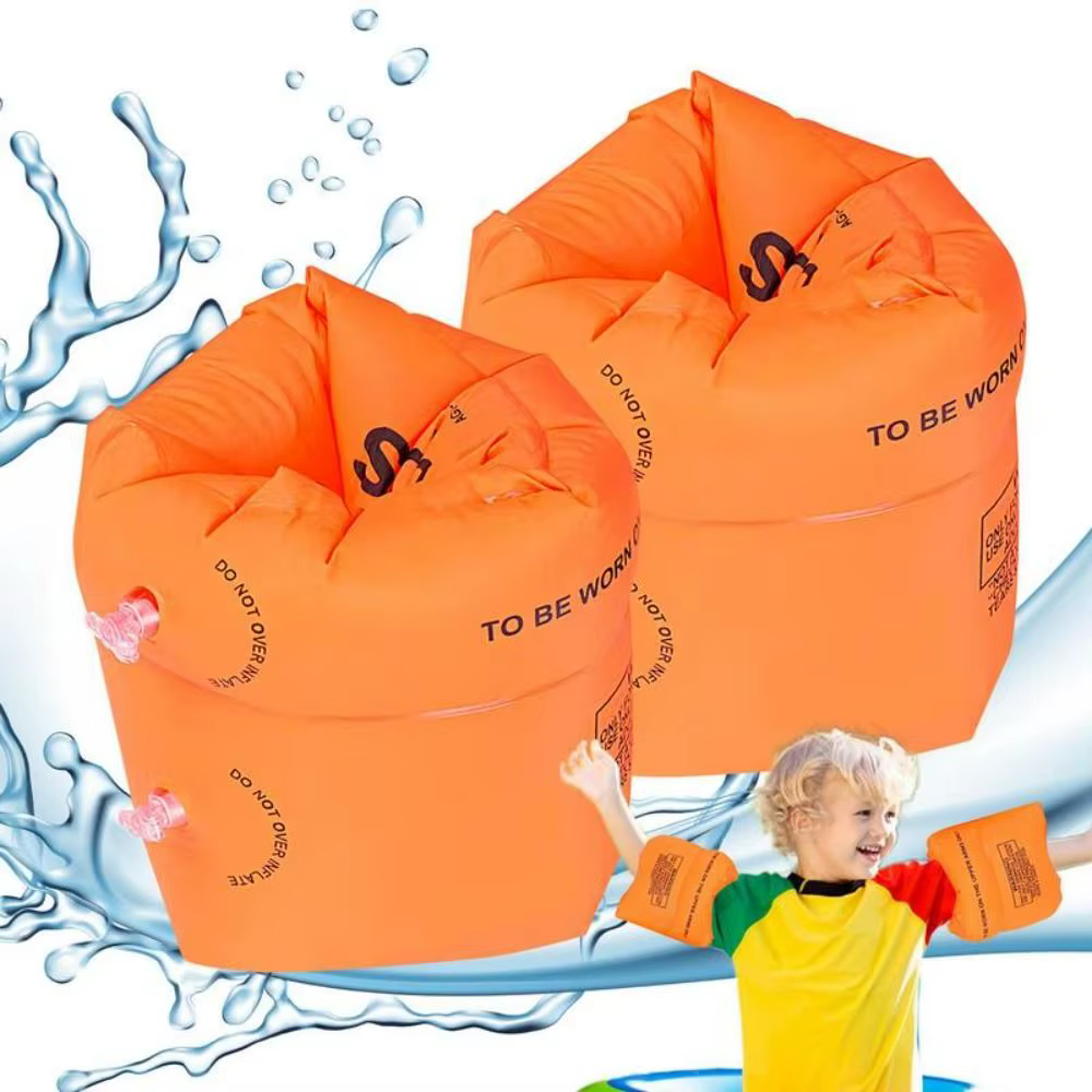 2 Pièces Brassards de Natation Gonflables pour Entraînement et Sécurité en Piscine