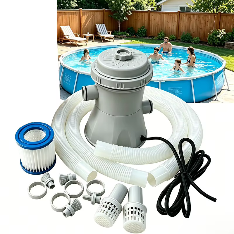 Pompe de circulation d'eau pour piscine, filtre de piscine extérieur pour usage domestique, système de filtration efficace avec tuyaux et filtre pour piscines