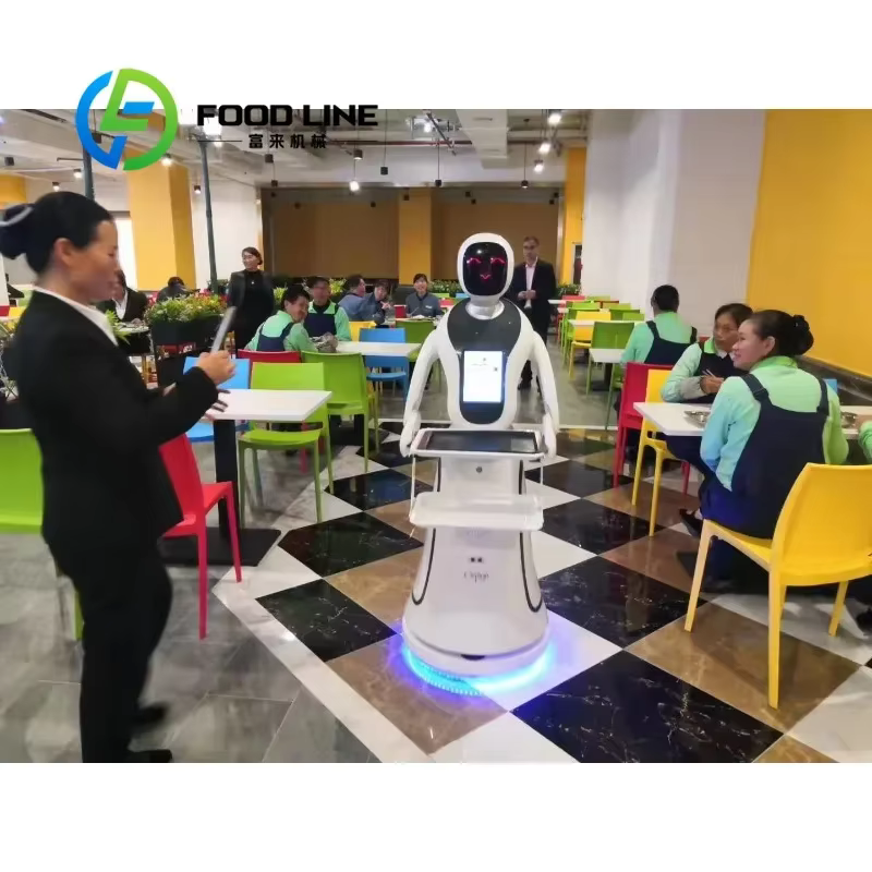 Robot de service intelligent avec capteur 360°, autonomie de 12h, 3 plateaux, charge de 10 kg, pour café et restauration commerciale, personnalisable