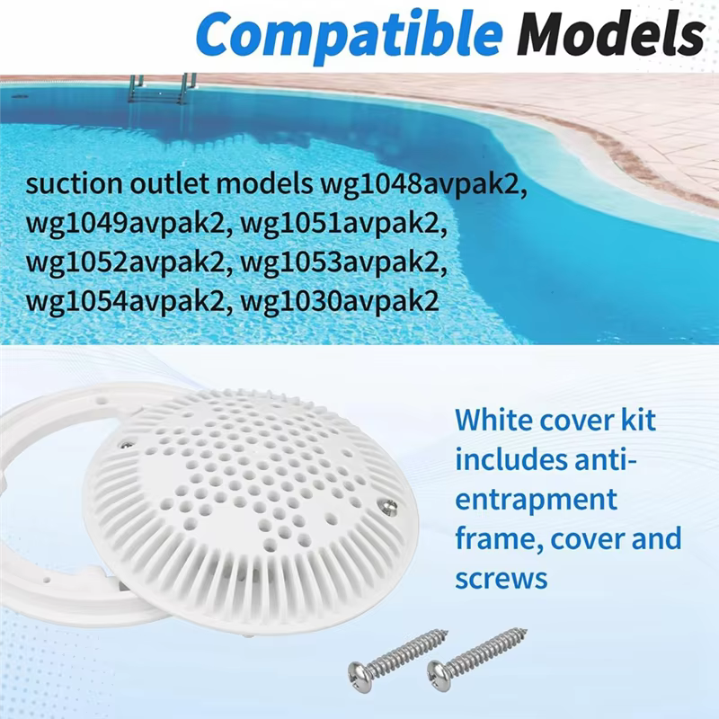 Kit de couvercle et de cadre de vidange de piscine au sol Y67A-WG1030AVPAK2