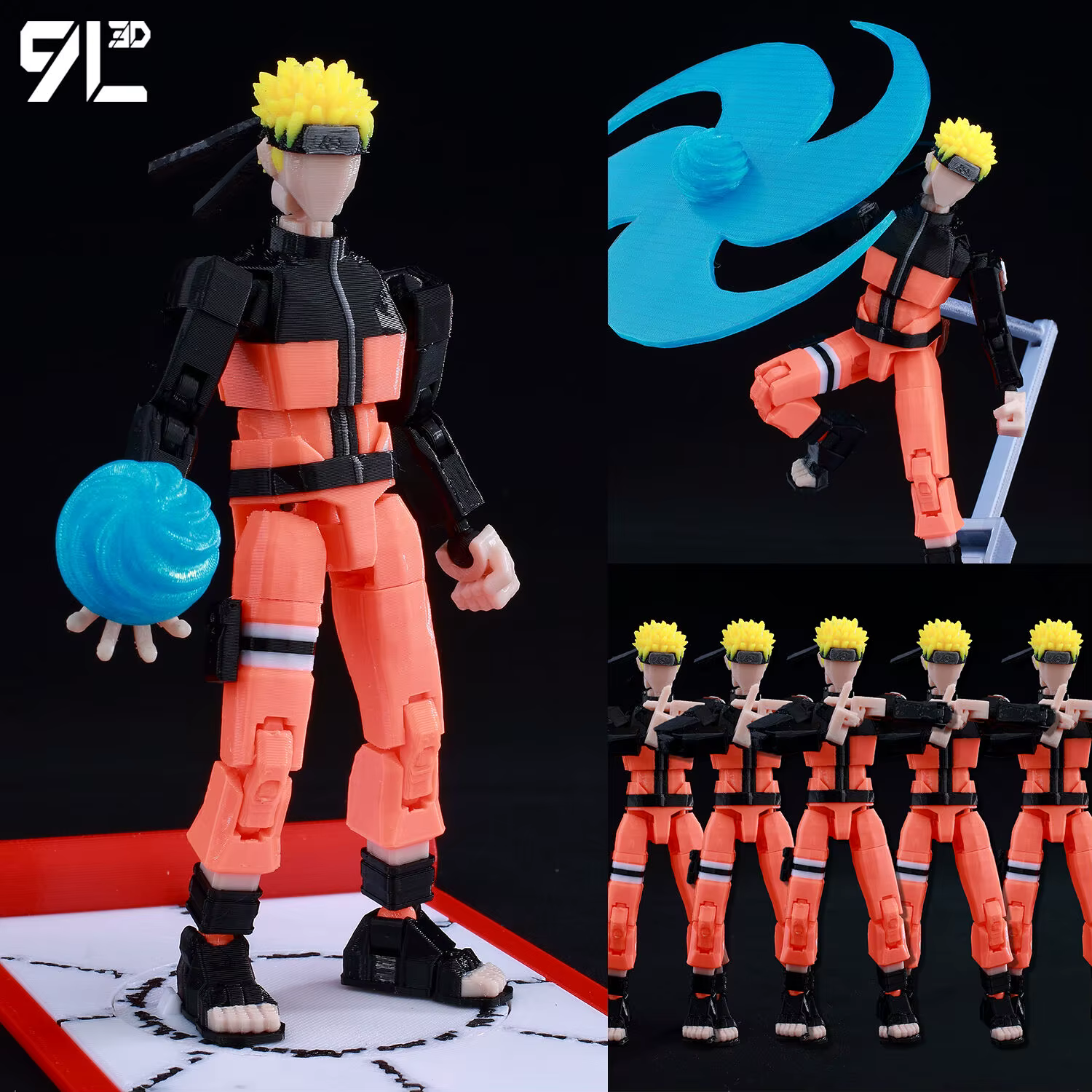 Ensemble de figurines d'action monstres d'anime 9L3D, figurine articulée T13 multi-points, impression 3D, Lucky 13 Ninja Narut Mahorage JJK, jouet