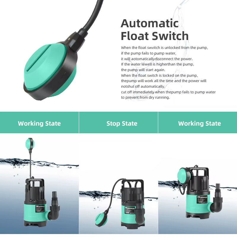 Pompe à eau Submersible 400W 7500L/H utilitaire thermoplastique électrique Portable transfert piscine étang vidange