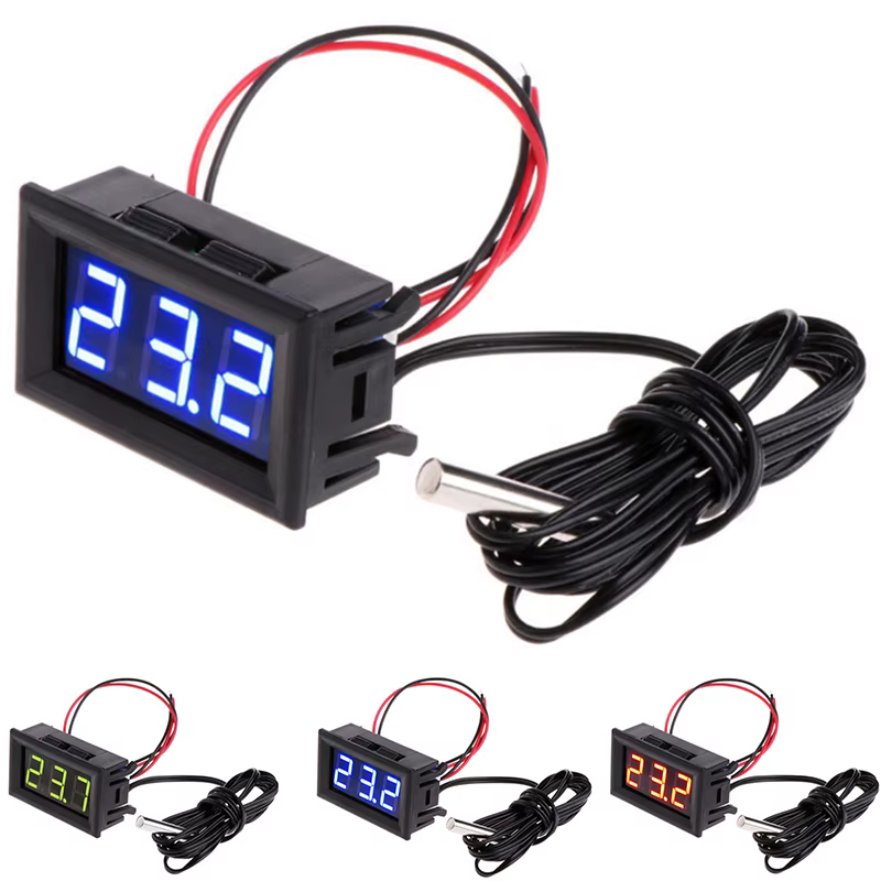Affichage LED de température numérique DC 5V-12V -50 ~ 110 ° C pour piscine Aquarium Terrarium réservoir de poissons