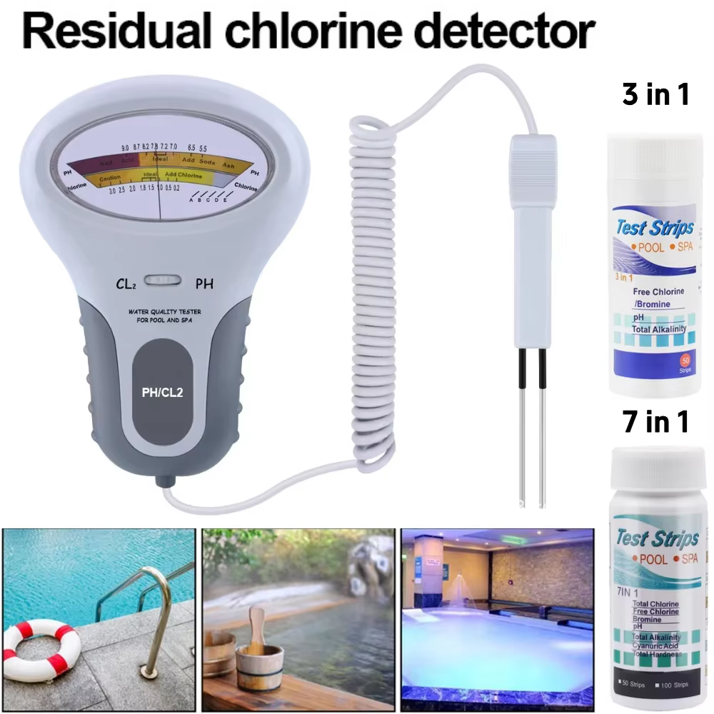 Analyseur professionnel de chlore PH CL2 avec sonde pour la surveillance de la qualité de l'eau des piscines et des spas