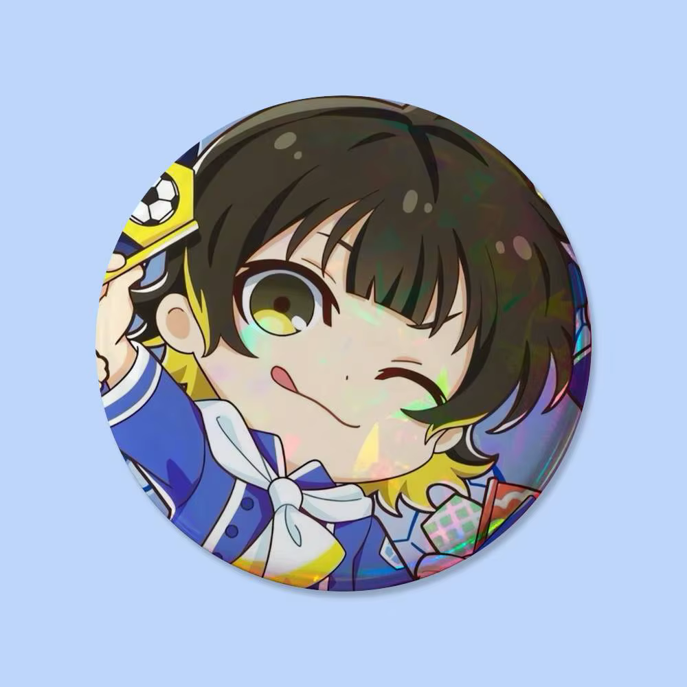 1 pièce Badges M-meguru Bachira Kawaii Mignons, ronds de 25, 32, 44, 58, 75 mm, épingles de cosplay, décorations de sac, cadeaux pour fans, collection, amis, broches, souvenirs