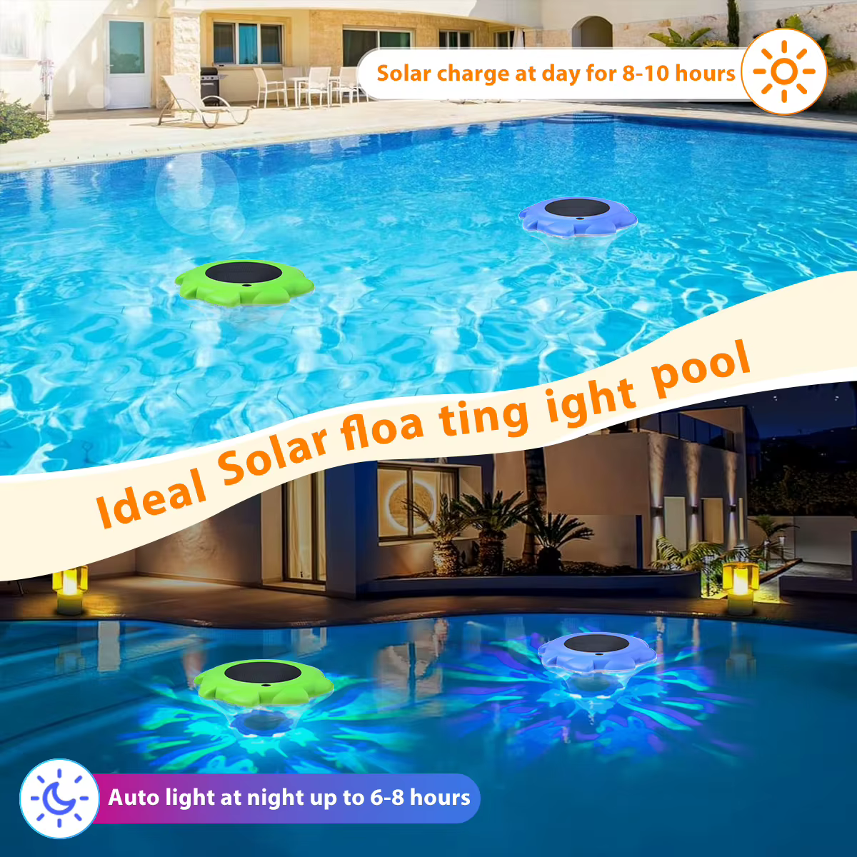 Lampes flottantes solaires pour piscine