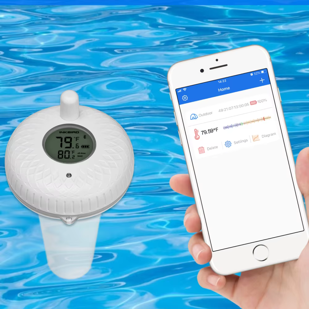 INKBIRD Piscine Flottant Therye.com IBS-P01B Bluetooth IPX7 Baignoire Spa Bain À Remous Étangs De Poissons Mesure De La Température Mètre