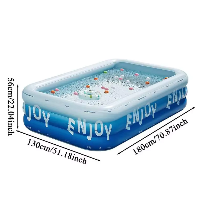 Grande piscine épaisse de 1.8/2.1/2.6M, pour adultes et enfants, anti-fuite, piscine intérieure et extérieure, jeux d'eau dans la cour