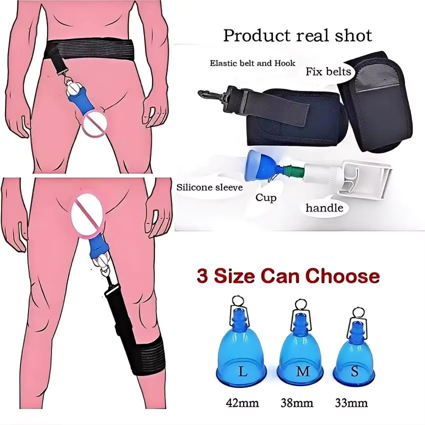 Extension de pompe à pénis pour homme, manchon en Silicone, exercice d'agrandissement, couverture de coq, Kit d'amélioration de la bite avec Tension réglable pour hommes