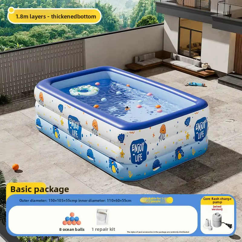 Piscine gonflable familiale Wild Horse Village pour enfants et bébés