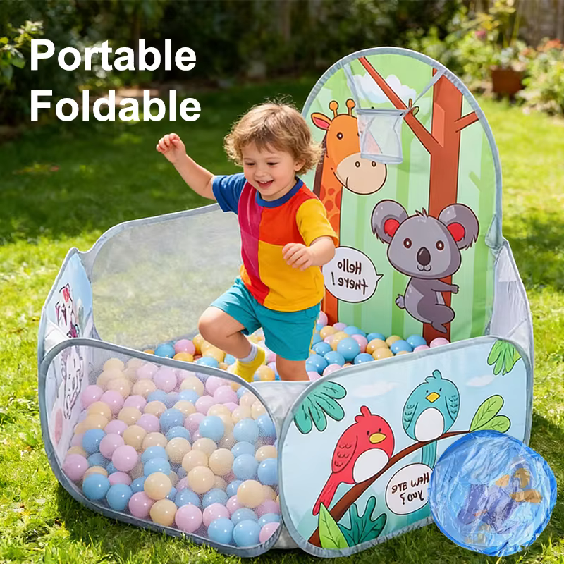 Piscine à balles pour enfants, 120cm, avec cerceau de basket-ball, parc Portable pliable pour enfants, tente de jeu, jouet éducatif de Sport pour bébé
