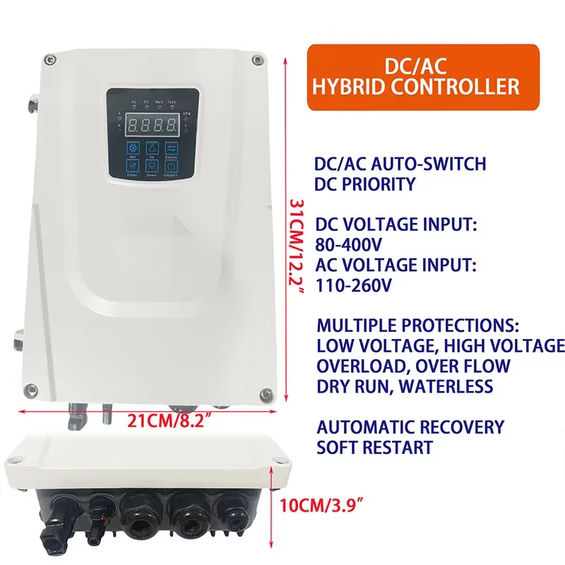 1 HP DC AC 110 V énergie solaire pompe de puits Submersible prix 2 ''tuyau 30 M forage