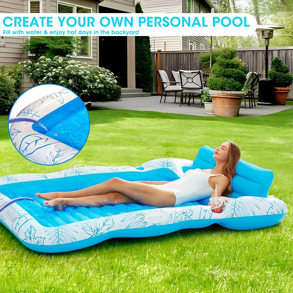Chaise longue gonflable de piscine de bronzage