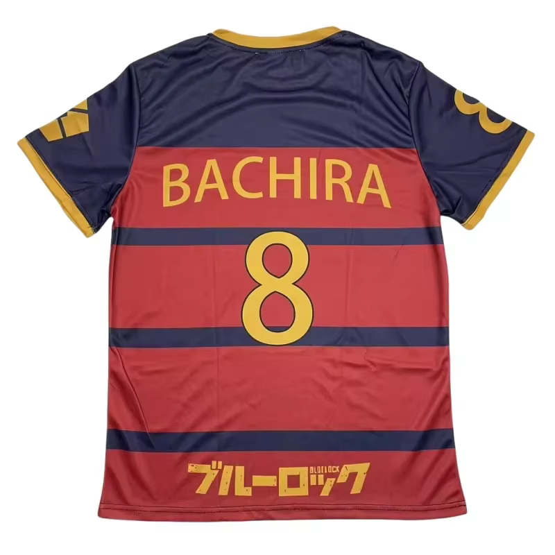 Maillot de football de l'équipe FC Barcha, costume de cosplay Anime Bachira # Uniforme de football 8 Meguru Bachira Impression 3D
