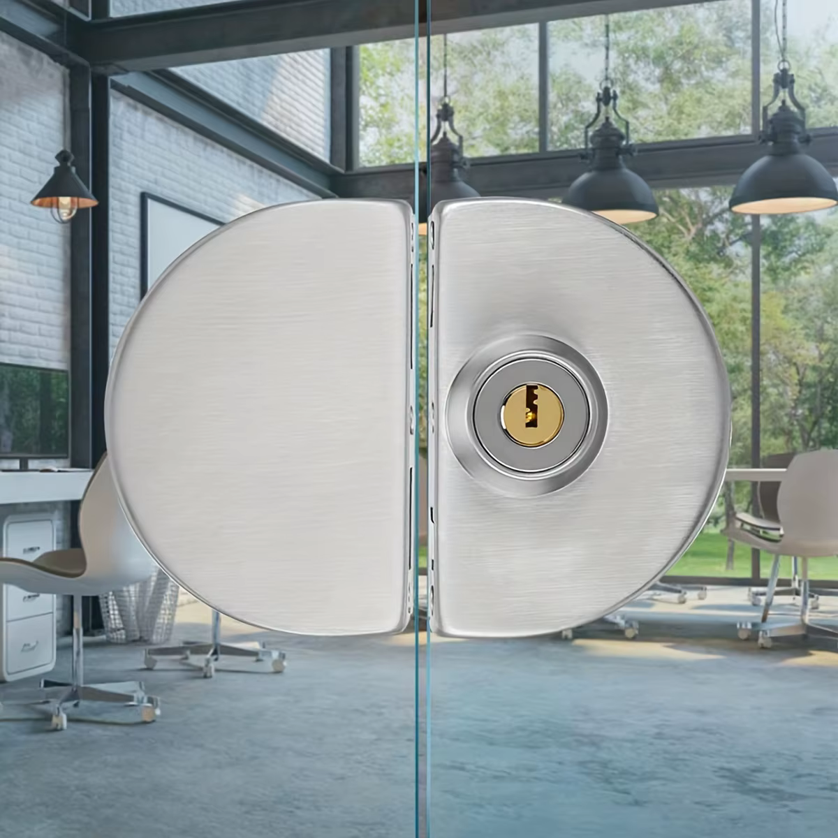 Convient pour verre 1/2 ", 10mm à 12mm, serrure de porte en verre de bureau de contrôle d'accès coulissant rotatif à Double boulon en acier inoxydable
