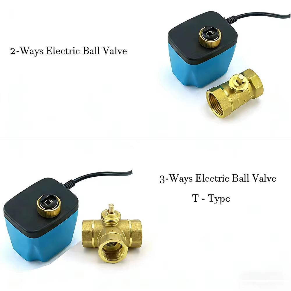 Vanne à boisseau sphérique électrique motorisée normalement fermée/ouverte 1/2'' 3/4'' 1'' 2'' 110V 220V 12V 24V 2 fils en laiton pour électrovanne d'eau