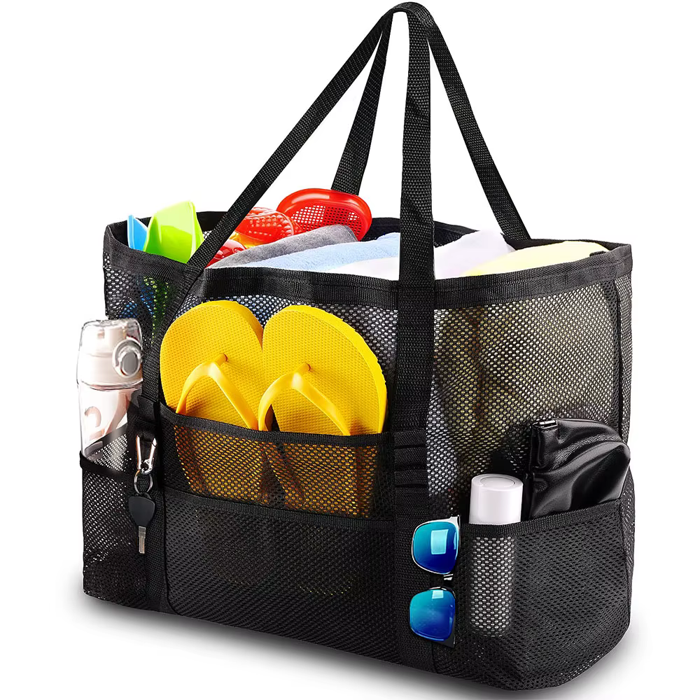 Sac de plage en maille imperméable et résistant au sable