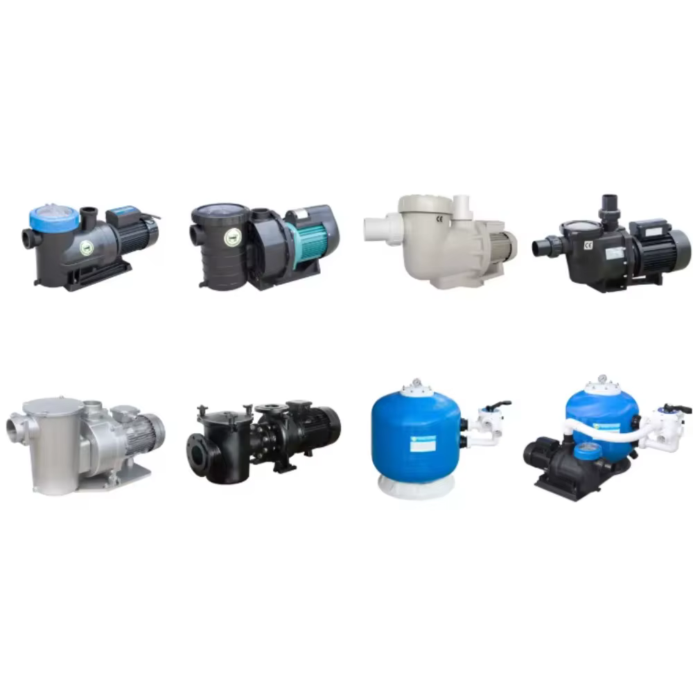 Pompes à eau de piscine, équipement de piscine, pompes d'aspiration de filtration/circulation/eaux usées, débit élevé et tête élevée.