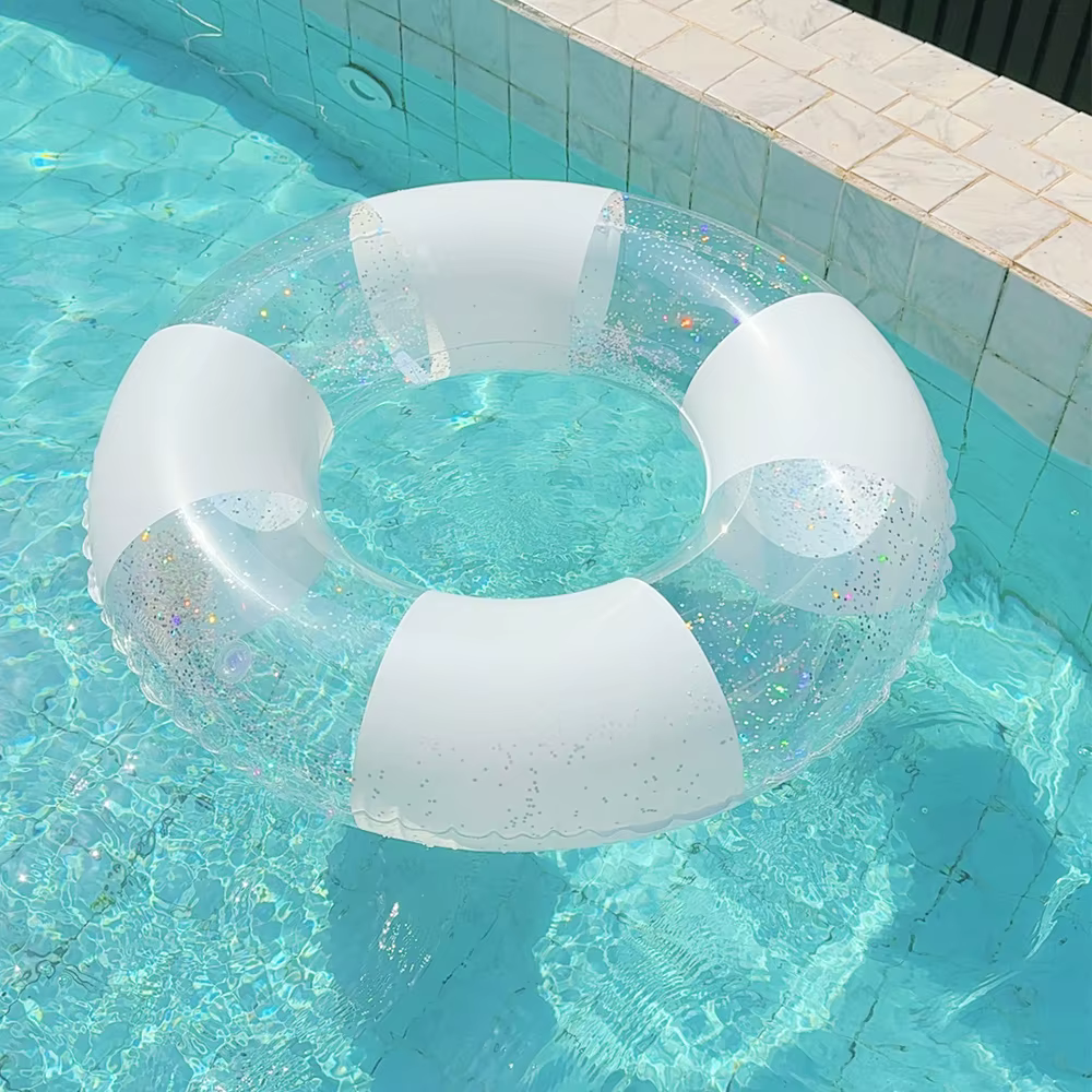 Bouée de piscine rétro à rayures