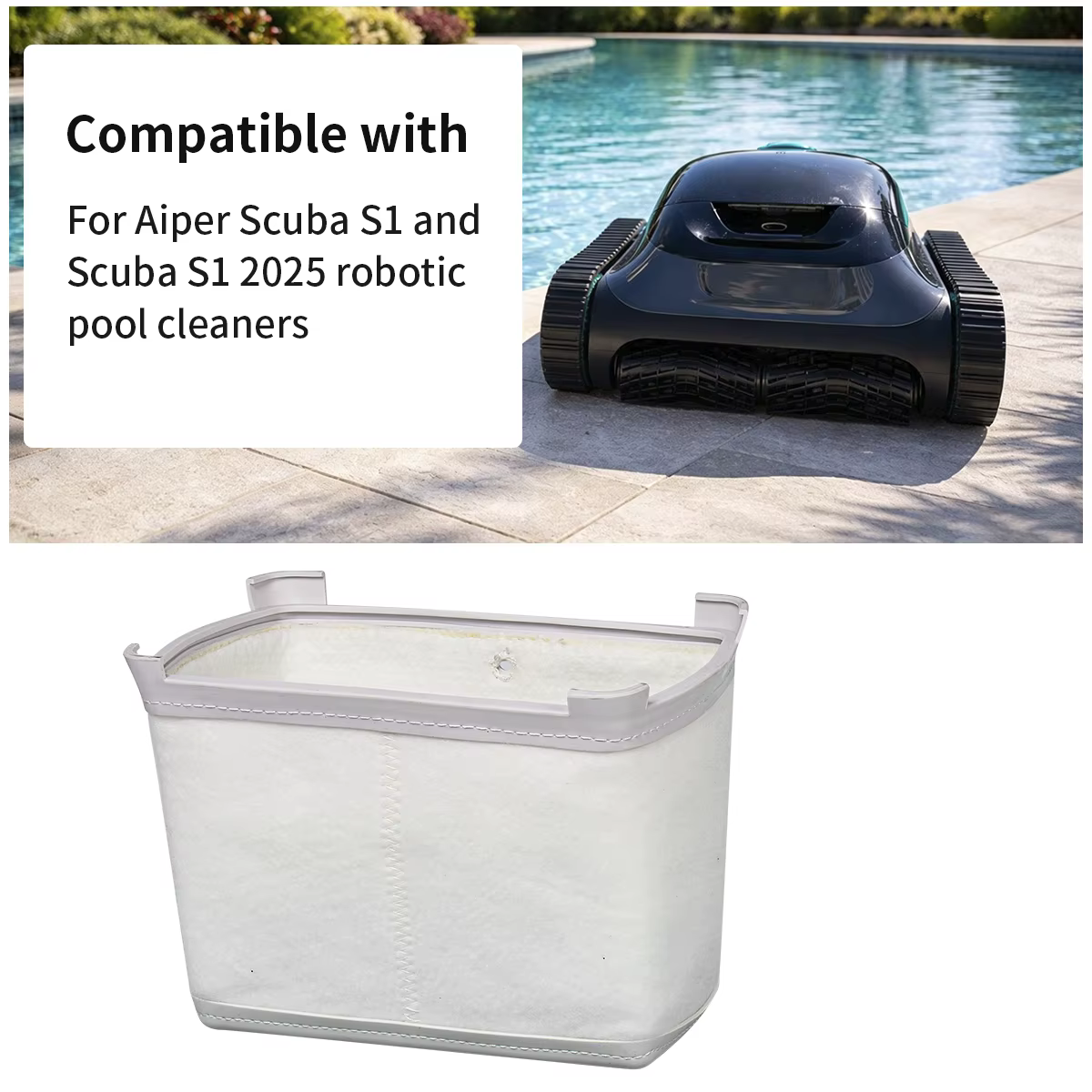 Panier filtrant ultra-fin de remplacement pour robot nettoyeur de piscine Aiper Scuba S1